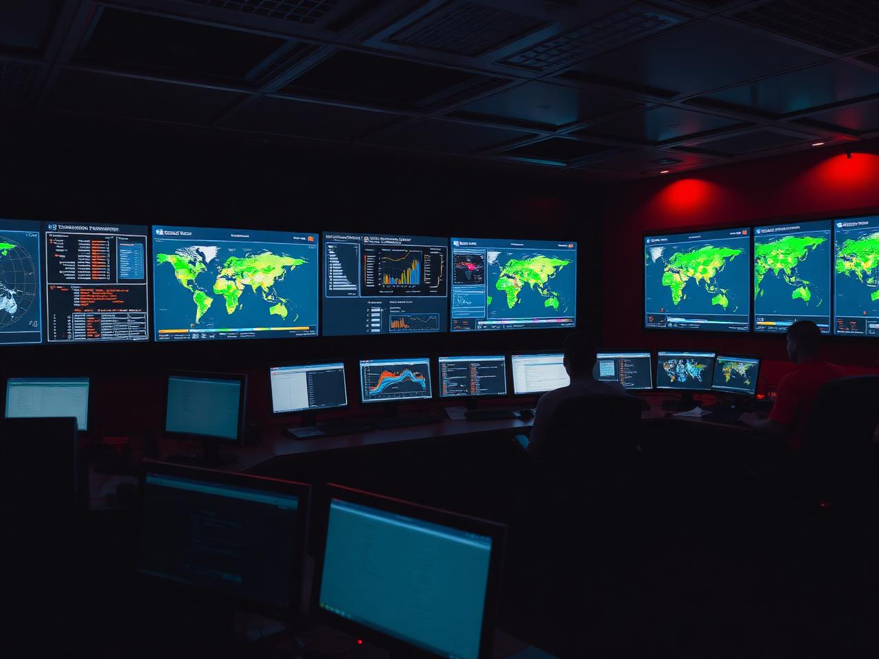 Centro de controle logístico monitorando rotas em tempo real